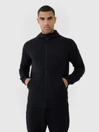 Bluzy męskie - 4F Bluza dresowa rozpinana z kapturem męska - czarna M - miniaturka - grafika 1