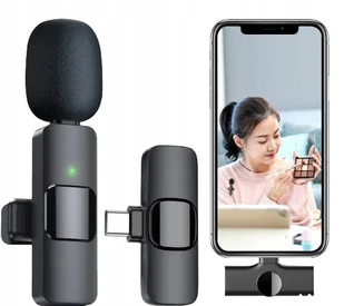 Bezprzewodowy Mikrofon Krawatowy Usb C Dla Android Ios Streaming Live Vlog - Mikrofony komputerowe - miniaturka - grafika 1