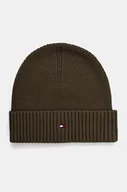 Czapki męskie - Tommy Hilfiger czapka z domieszką kaszmiru kolor zielony  AM0AM12796 - miniaturka - grafika 1