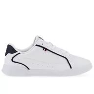 Buty sportowe męskie - Buty Tommy Hilfiger Lo Cup Leather FM0FM04429-YBS - białe - miniaturka - grafika 1