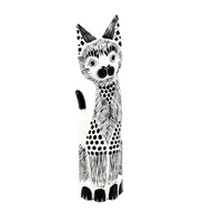 Figurki dekoracyjne - Kot Kotek Figurka Drewniana Ozdobna Unikatowa Dekoracja Prezent 50cm - miniaturka - grafika 1