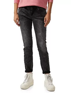 Spodnie damskie - Street One Damskie spodnie jeansowe Casual und High, Black Random Wash, 29W / 32L - grafika 1