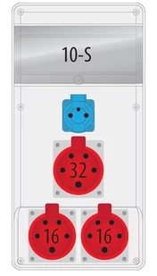 Pawbol Rozdzielnica R-BOX SLIM 2x16A/5p 1x32A/5p 1x250V 10S B.SLIM-10S-4BR B.SLIM-10S-4BR - Rozdzielnie elektryczne - miniaturka - grafika 1