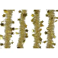 Ozdoby bożonarodzeniowe - Girlanda Noel gwiazdki złota Ø5,5 cm z aplikacją Ø12 cm, 2 m - miniaturka - grafika 1