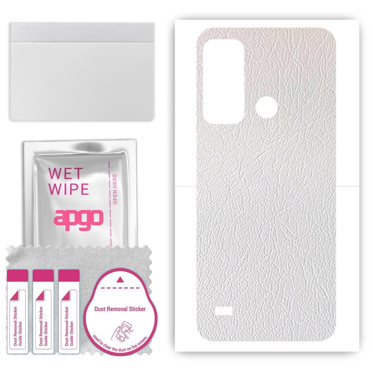 Folia naklejka skórka strukturalna na TYŁ do ZTE Blade A53 - Skóra Biała - apgo SKINS