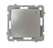 Wyłączniki światła i elektryczne - Ospel Karo srebrny łącznik światło ŁP-5S/m/43 ŁP-5S/m/43 - miniaturka - grafika 1