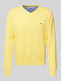 Sweter z dzianiny z wyhaftowanym logo - Swetry męskie - miniaturka - grafika 1