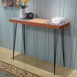 vidaXL Stolik-konsola brązowa 90x30x71,5 cm 243400 - Konsole i sekretarzyki - miniaturka - grafika 1