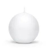 Świece - Świeca kula 8 cm - biała matowa - 1 sztuka - miniaturka - grafika 1