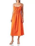 Sukienki - Koton Damska sukienka do spaghetti w paski z wyciętymi detalami, Pomarańczowy (200), 40 - miniaturka - grafika 1