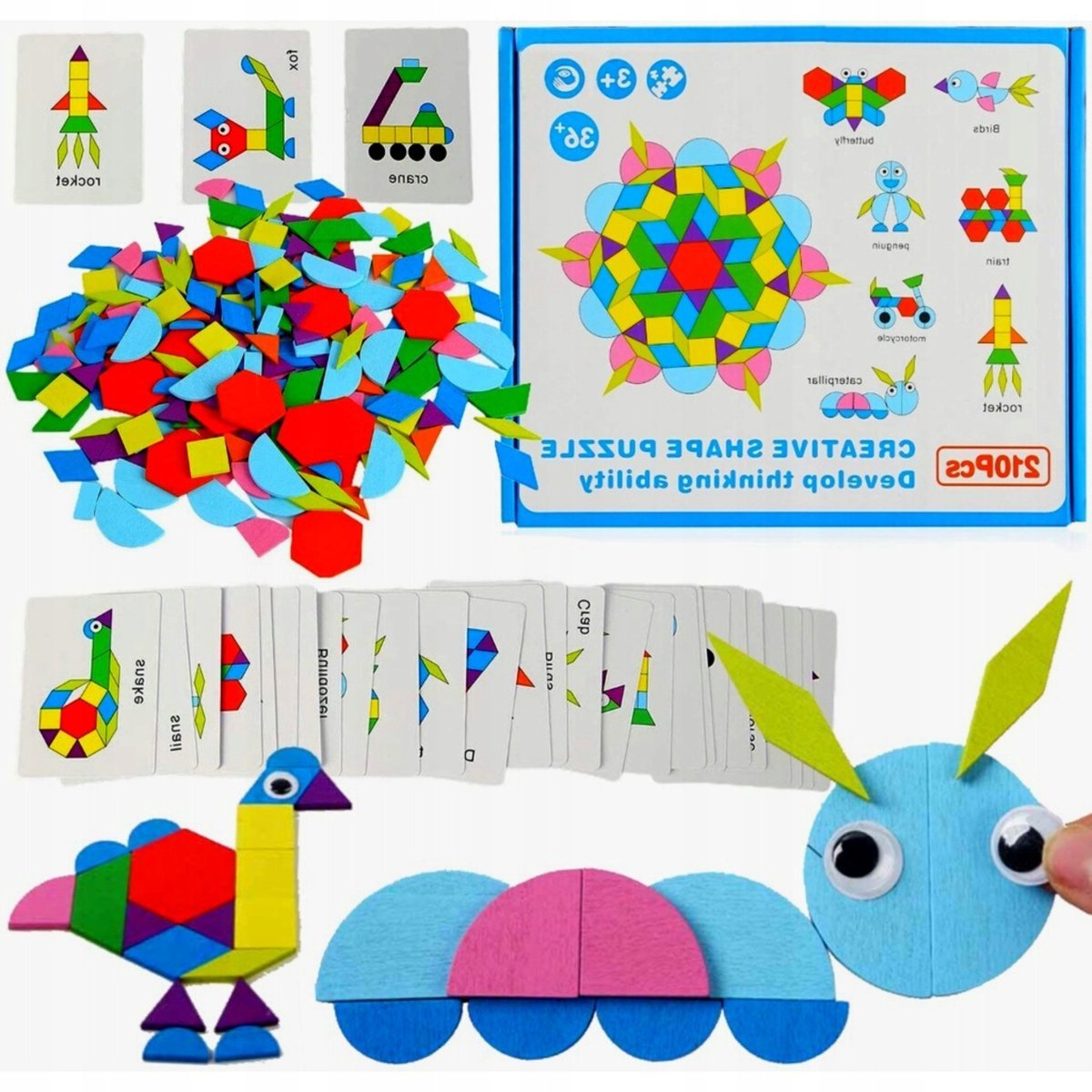 DREWNIANA EDUKACYJNA UKŁADANKA PUZZLE MONTESSORI