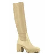 Kozaki damskie - Beżowe kozaki na słupku CARINII - Carinii - miniaturka - grafika 1