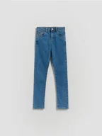 Spodnie i spodenki dla dziewczynek - Reserved - Jeansy slim high waist - niebieski - miniaturka - grafika 1