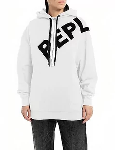 Replay Damska bluza z kapturem, 001 White, M - Bluzy damskie - miniaturka - grafika 1