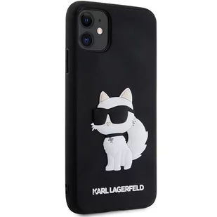 Karl Lagerfeld KLHCN613DRKHNK iPhone 11 / Xr 6.1" czarny/black hardcase Rubber Choupette 3D - Etui i futerały do telefonów - miniaturka - grafika 3