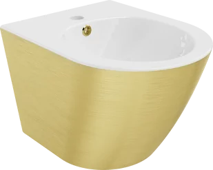 Mexen Lena bidet wiszący, biały/złoty wzór linie - 35224807 - Bidety - miniaturka - grafika 1