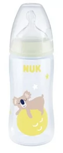 NUK Butelka FC+ z PP 300ml seria NIGHT ze wskaźnikiem temperatury (6-18mc-a, smoczek SILIKON do mleka) MIŚ 741142A - Butelki dla niemowląt - miniaturka - grafika 1