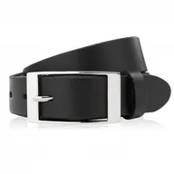 Paski - PASEK DAMSKI SKÓRZANY CZARNY 110 CM ZE SREBRNĄ KLAMRĄ PAOLO PERUZZI PG-02-BLS-110 - miniaturka - grafika 1