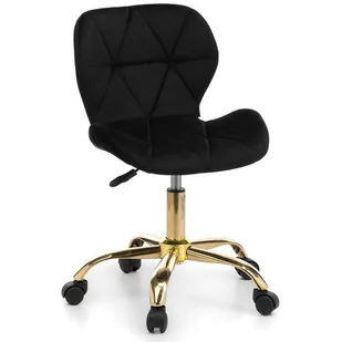 ﻿Krzesło obrotowe welurowe ART118S czarne, złote nogi - Krzesełka i taborety dla dzieci - miniaturka - grafika 1