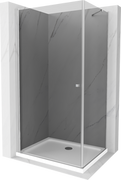 Kabiny prysznicowe - Mexen Pretoria kabina prysznicowa uchylna 90x80 cm, grafit, chrom + brodzik Flat - 852-090-080-01-40-4010 - miniaturka - grafika 1