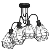 Lampy sufitowe - Luminex Bergen 310 Plafon Oprawa sufitowa 4x60W E27 czarny - miniaturka - grafika 1