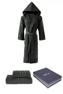 Unisex szlafrok STRIPE + ręczniki + pudełko Khaki XL + ręczniki + pudełko - Szlafroki męskie - miniaturka - grafika 1