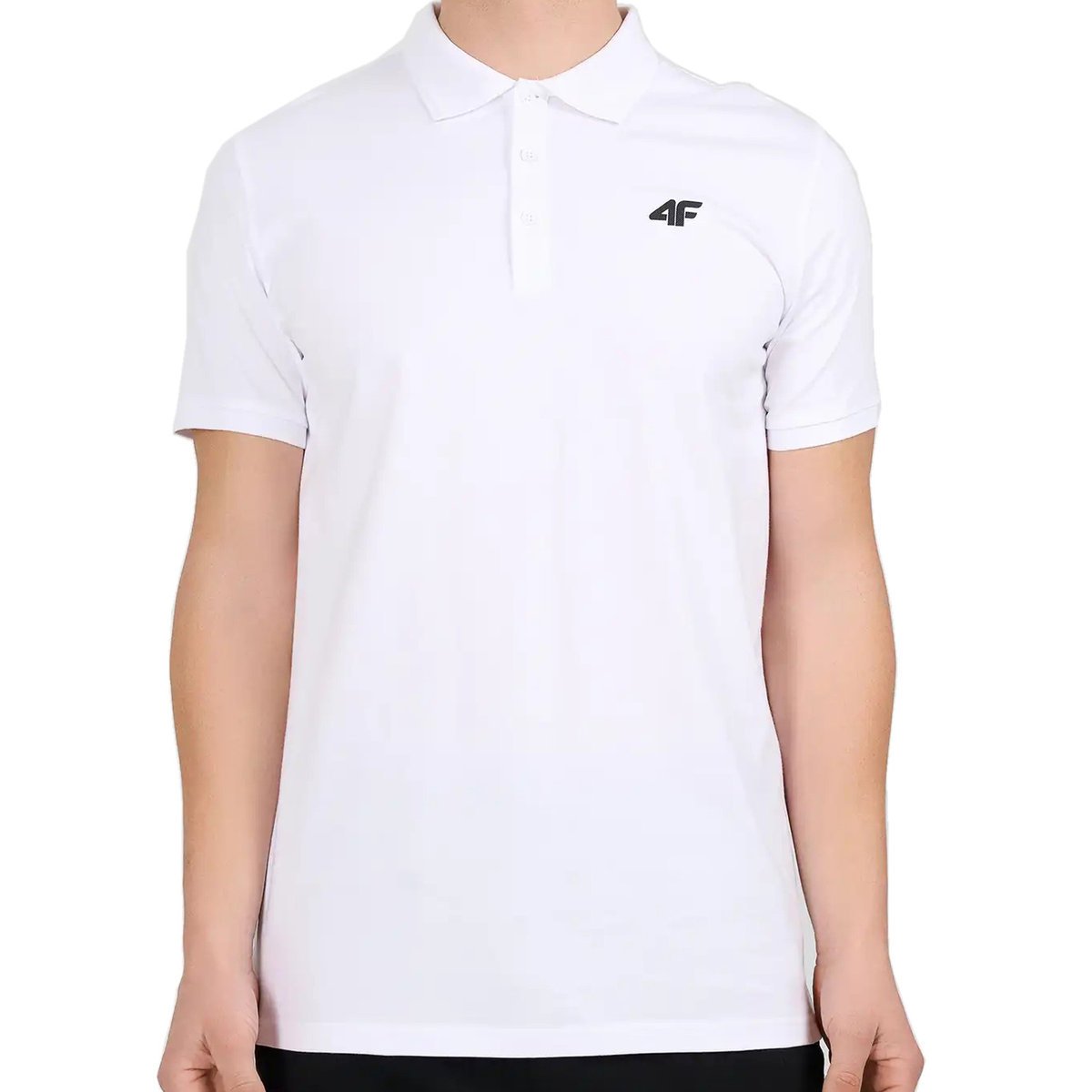 Koszulka Polo Męska 4F Regular Z Kołnierzem Biała Klasyczna Casual 4XL