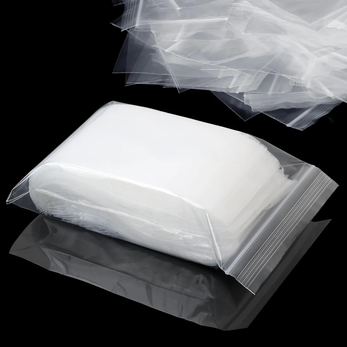 Mbsomnus Plastikowe torebki zamykane na zamek błyskawiczny, małe 13 x 9 cm, 100 sztuk, woreczki z zamkiem błyskawicznym, przezroczyste torebki na bi..