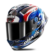 Kaski motocyklowe - Kask Integralny Shark Aeron-Gp Matowy Złamany Biały/Czarny/NiebieskiS - miniaturka - grafika 1
