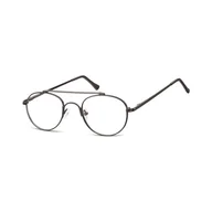 Okulary korekcyjne, oprawki, szkła - Okulary oprawki okrągłe zerówki metalowe korekcyjne 785 czarne - miniaturka - grafika 1