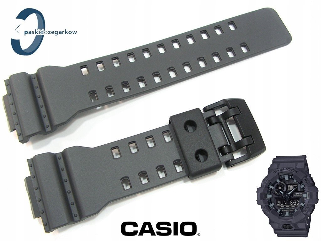 Pasek Casio GA-700UC-8A GA-700 GA-710 szary grafitowy teleskopy