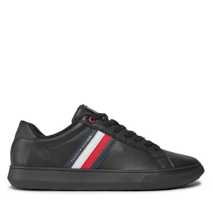 Sneakersy Tommy Hilfiger Essential Leather Cupsole FM0FM04921 Czarny - Sneakersy męskie - miniaturka - grafika 1