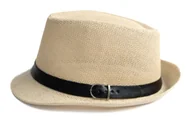 Czapki męskie - Kapelusz Damski Męski Trilby Słomkowy Plażowy Miejski Lekki Letni Beżowy 56 - miniaturka - grafika 1