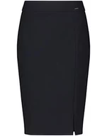 Spódnice - Taifun Damska spódnica ołówkowa, z komfortowym stretchem, spódnica ołówkowa, jednokolorowa, do kolan, morski, 36 - miniaturka - grafika 1