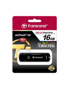 Transcend JetFlash 750, 16GB pamięć USB USB Typu-A 3.2 Gen 1 (3.1 Gen 1) Czarny, Nośnik Pendrive USB - Nośniki danych - miniaturka - grafika 1