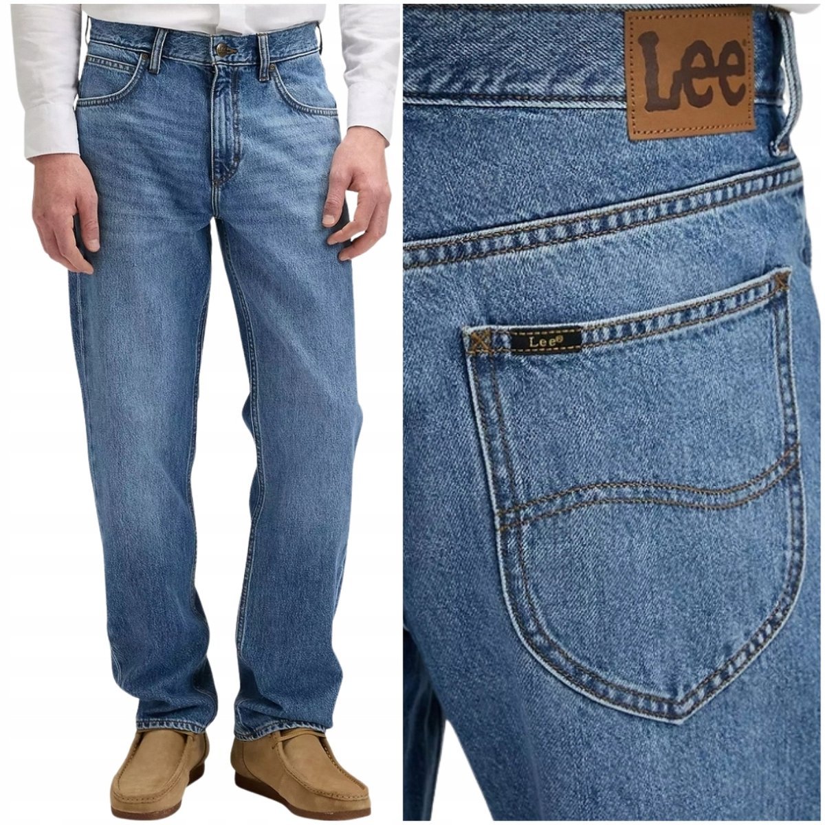 Lee Haden relaxed straight Dark Funk luźne proste spodnie jeansowe W32 L32