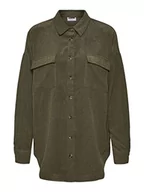 Koszule damskie - Noisy may Damska koszula NMFLANNY L/S Corduroy Shacket BG Noos, Kalamata, M, Kalamata, M - miniaturka - grafika 1