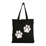 Torby i wózki na zakupy - Eko Torba Bawełniana na ramię Zakupy Shopper Torebka Łapka Pies Kot 2 - miniaturka - grafika 1