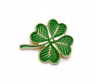 Broszki - Przypinka, brocha, broszka, pin czterolistna koniczyna, listek koniczynka - miniaturka - grafika 1