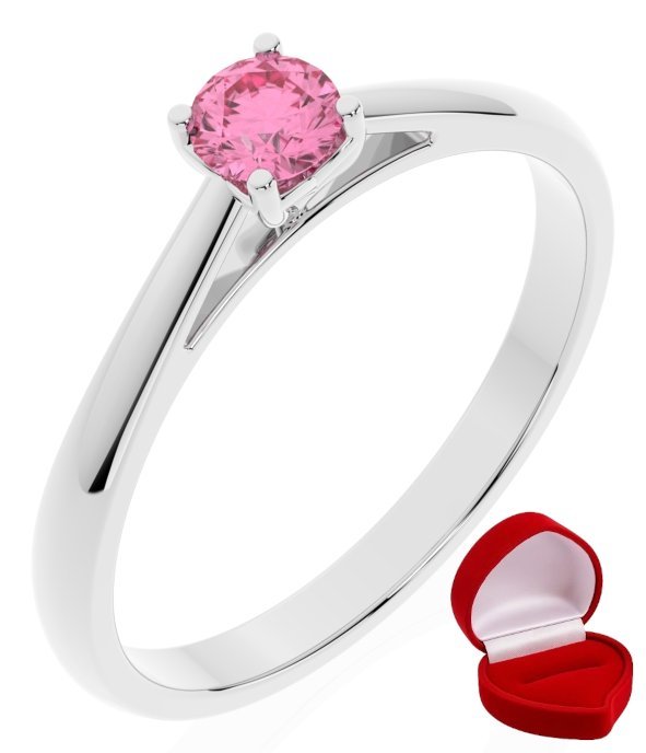 ZŁOTY PIERŚCIONEK ZARĘCZYNOWY 585 14k SZAFIR 0,19 ct BIAŁE ZŁOTO R23