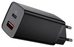 Baseus GaN2 Lite, USB + USB-C, 65W, EU czarna - Ładowarki do telefonów - miniaturka - grafika 1