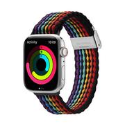 Akcesoria do smartwatchy - Dux Ducis Strap (Mixture II Version) pasek Apple Watch SE, 8, 7, 6, 5, 4, 3, 2, 1 (41, 40, 38 mm) pleciona opaska bransoleta dark stripes - miniaturka - grafika 1