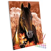 Malowanie po numerach - Zestaw do malowania po numerach, 40x50 cm, Piękny Gniady Koń - miniaturka - grafika 1