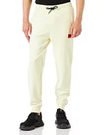 Spodenki męskie - HUGO Męskie spodnie do biegania Doak212 z bawełny z czerwoną naszywką z logo, Light/Pastel Yellow741, XL Szczupły - miniaturka - grafika 1