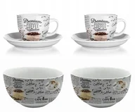 Filiżanki - FILIŻANKA + MISKA komplet śniadaniowy w KAWA na upominek kobiet mamy dzień - miniaturka - grafika 1