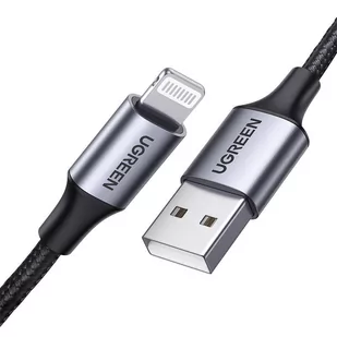 Kabel Lightning do USB UGREEN 2.4A US199, 2m (czarny) - Kable USB - miniaturka - grafika 1