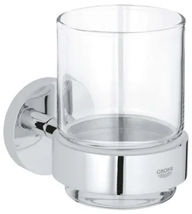 Grohe QuickFix Start - Sklanka na szczoteczkę i pastę do zębów, z uchwytem, szkło/chrom 41194000 - Wieszaki łazienkowe - miniaturka - grafika 1