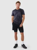 Spodenki męskie - 4F Spodenki treningowe szybkoschnące męskie - czarne XXL - miniaturka - grafika 1