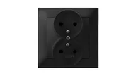 Gniazdka elektryczne - Ospel IMPRESJA Gniazdo podwójne z uziemieniem kompletne z ramką czarny metalik GP-2YZ/33 GP-2YZ/33 - miniaturka - grafika 1