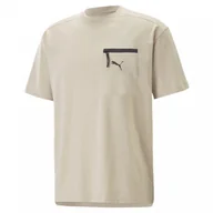 Koszulki sportowe męskie - Męski t-shirt basic Puma Open Road - beżowy - PUMA - miniaturka - grafika 1